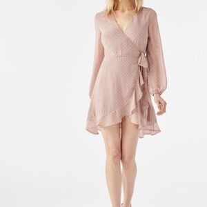 Dusty pink wrap dress